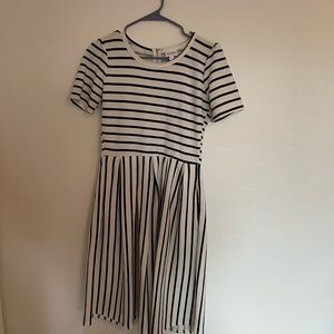 LuLaRoe black and white striped dress